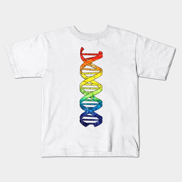 Rainbow DNA scientific Kids T-Shirt by labstud